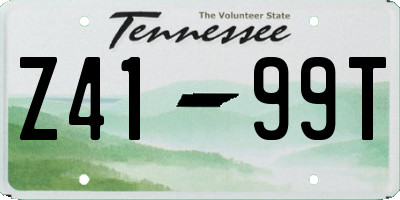 TN license plate Z4199T