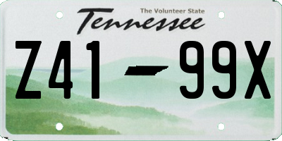 TN license plate Z4199X