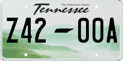 TN license plate Z4200A