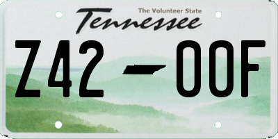 TN license plate Z4200F