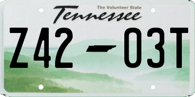 TN license plate Z4203T