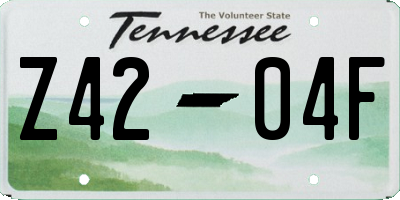 TN license plate Z4204F
