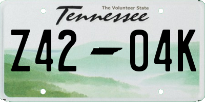 TN license plate Z4204K