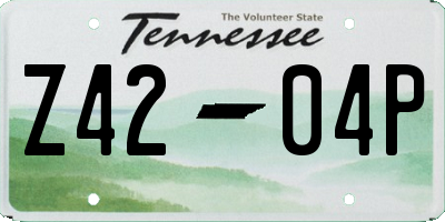 TN license plate Z4204P