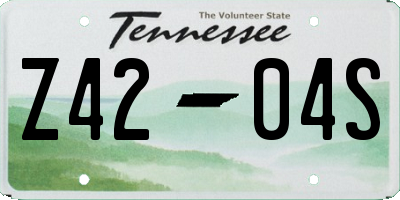 TN license plate Z4204S