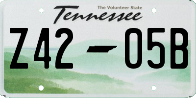 TN license plate Z4205B