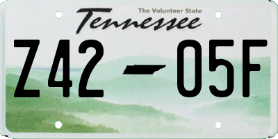 TN license plate Z4205F