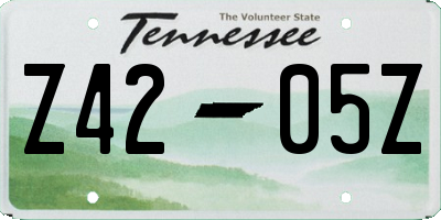 TN license plate Z4205Z