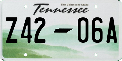 TN license plate Z4206A