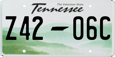 TN license plate Z4206C