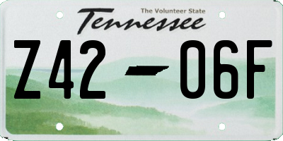 TN license plate Z4206F