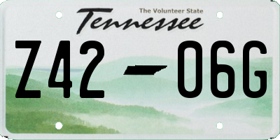 TN license plate Z4206G