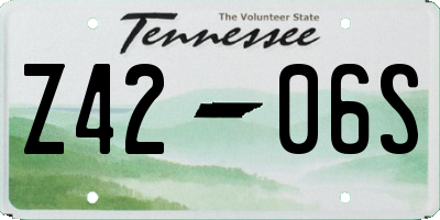 TN license plate Z4206S