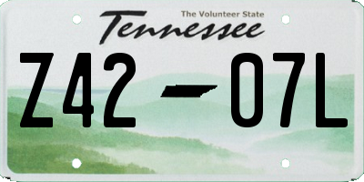 TN license plate Z4207L