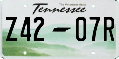 TN license plate Z4207R