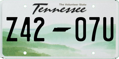 TN license plate Z4207U
