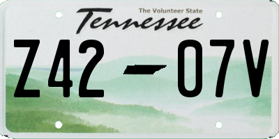 TN license plate Z4207V