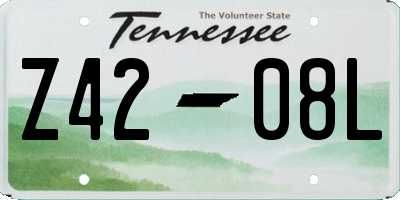 TN license plate Z4208L