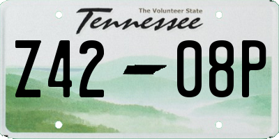 TN license plate Z4208P