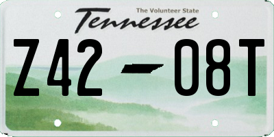 TN license plate Z4208T