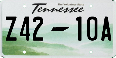 TN license plate Z4210A