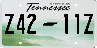 TN license plate Z4211Z
