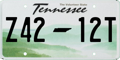 TN license plate Z4212T
