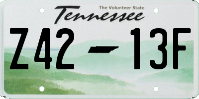 TN license plate Z4213F