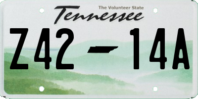 TN license plate Z4214A