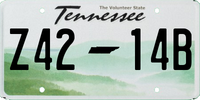 TN license plate Z4214B