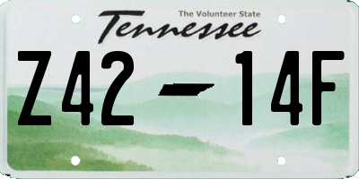 TN license plate Z4214F