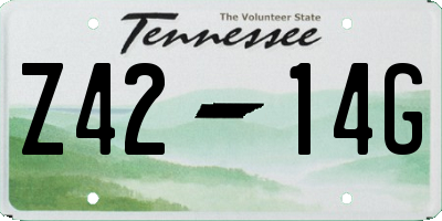 TN license plate Z4214G