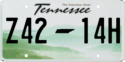 TN license plate Z4214H