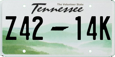 TN license plate Z4214K