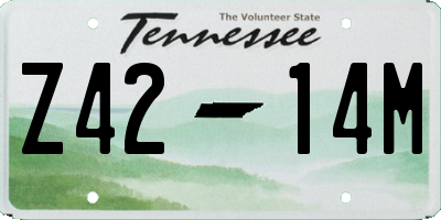TN license plate Z4214M