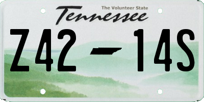 TN license plate Z4214S