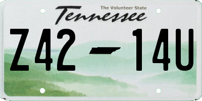 TN license plate Z4214U