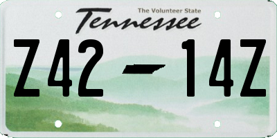 TN license plate Z4214Z