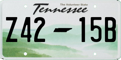 TN license plate Z4215B