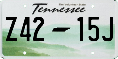 TN license plate Z4215J