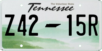 TN license plate Z4215R