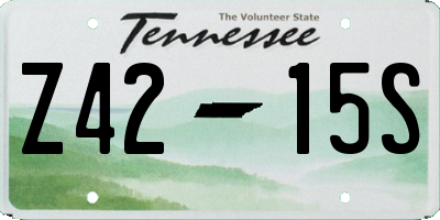 TN license plate Z4215S