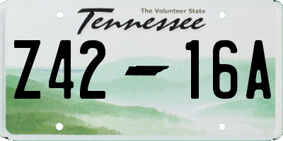 TN license plate Z4216A