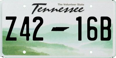 TN license plate Z4216B