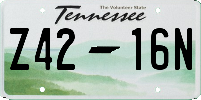 TN license plate Z4216N