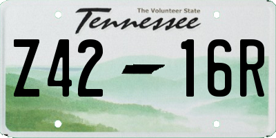TN license plate Z4216R