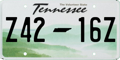 TN license plate Z4216Z