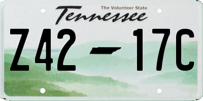 TN license plate Z4217C