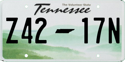 TN license plate Z4217N