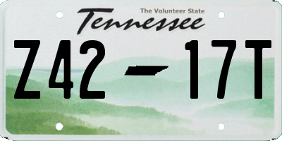 TN license plate Z4217T